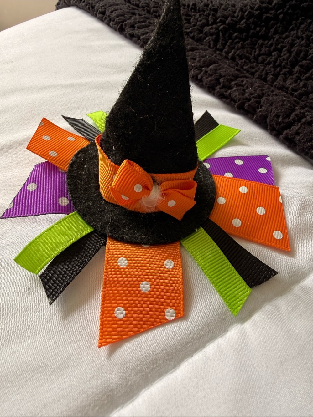 Halloween Witch Hat Hair Clip Bow Costume Accessory
